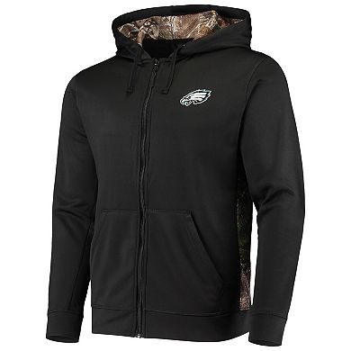 Men's Dunbrooke Black/Realtree Camo Philadelphia Eagles Decoy Tech Fleece Full-Zip Hoodie