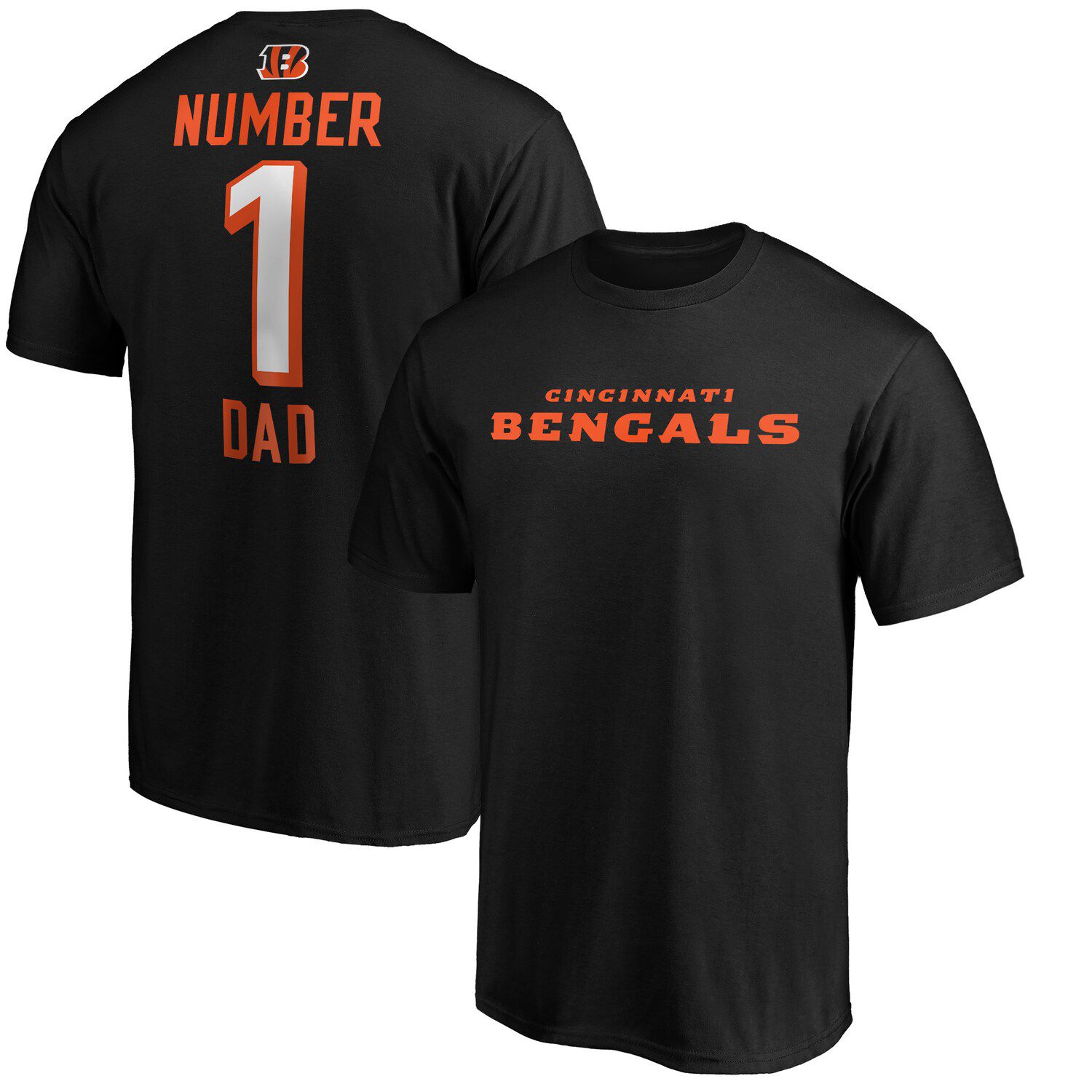 Men's Fanatics Branded Black Cincinnati Bengals #1 Dad Big & Tall T-Shirt