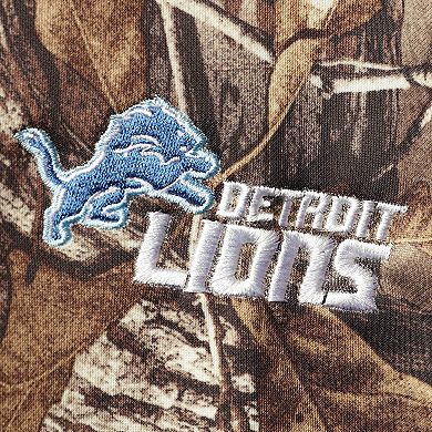 Men's Dunbrooke Realtree Camo Detroit Lions Circle Champion Tech Fleece Pullover Hoodie