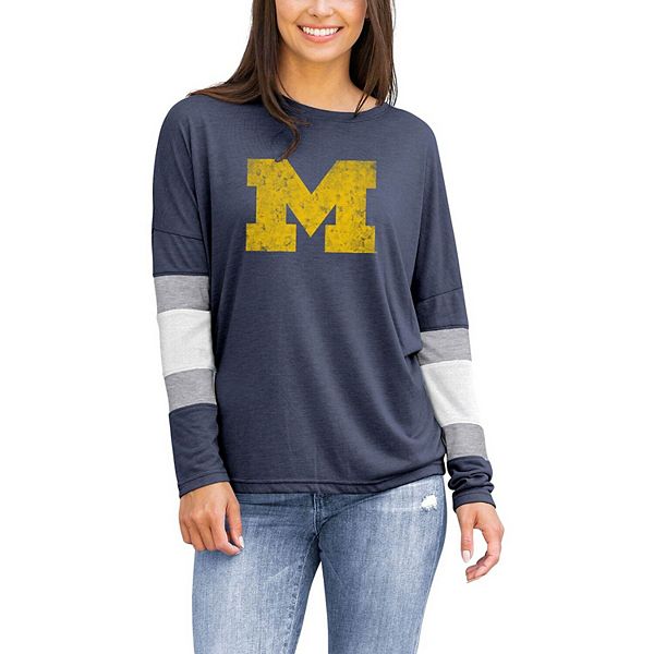 Michigan Wolverines Long Sleeve Tshirt Navy