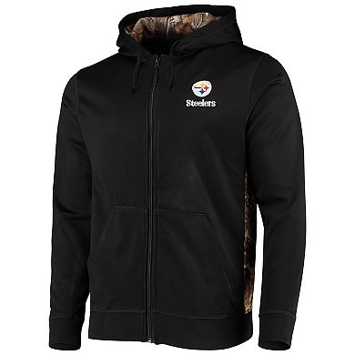 Men's Dunbrooke Black/Realtree Camo Pittsburgh Steelers Decoy Tech Fleece Full-Zip Hoodie