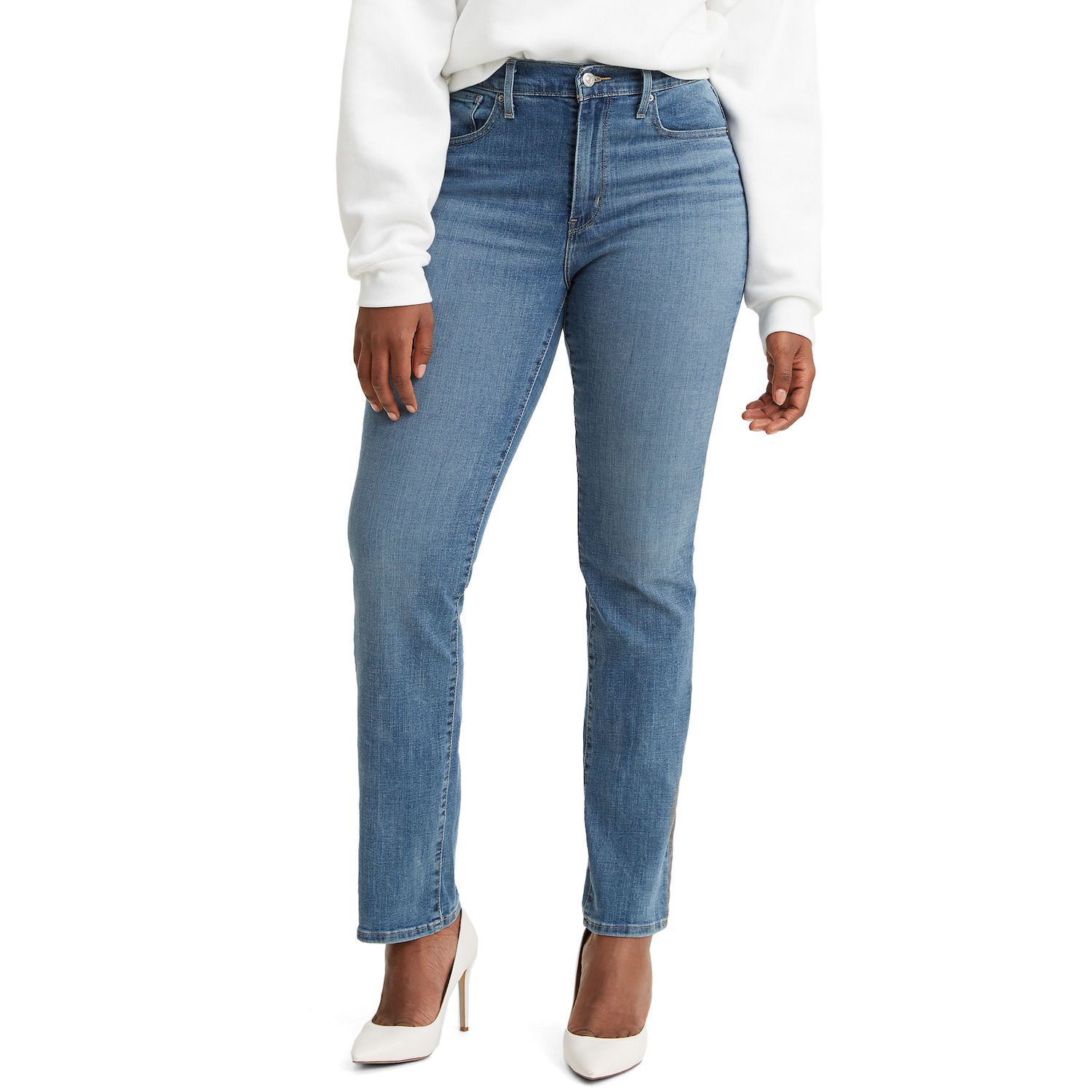 women's high waist straight leg jeans