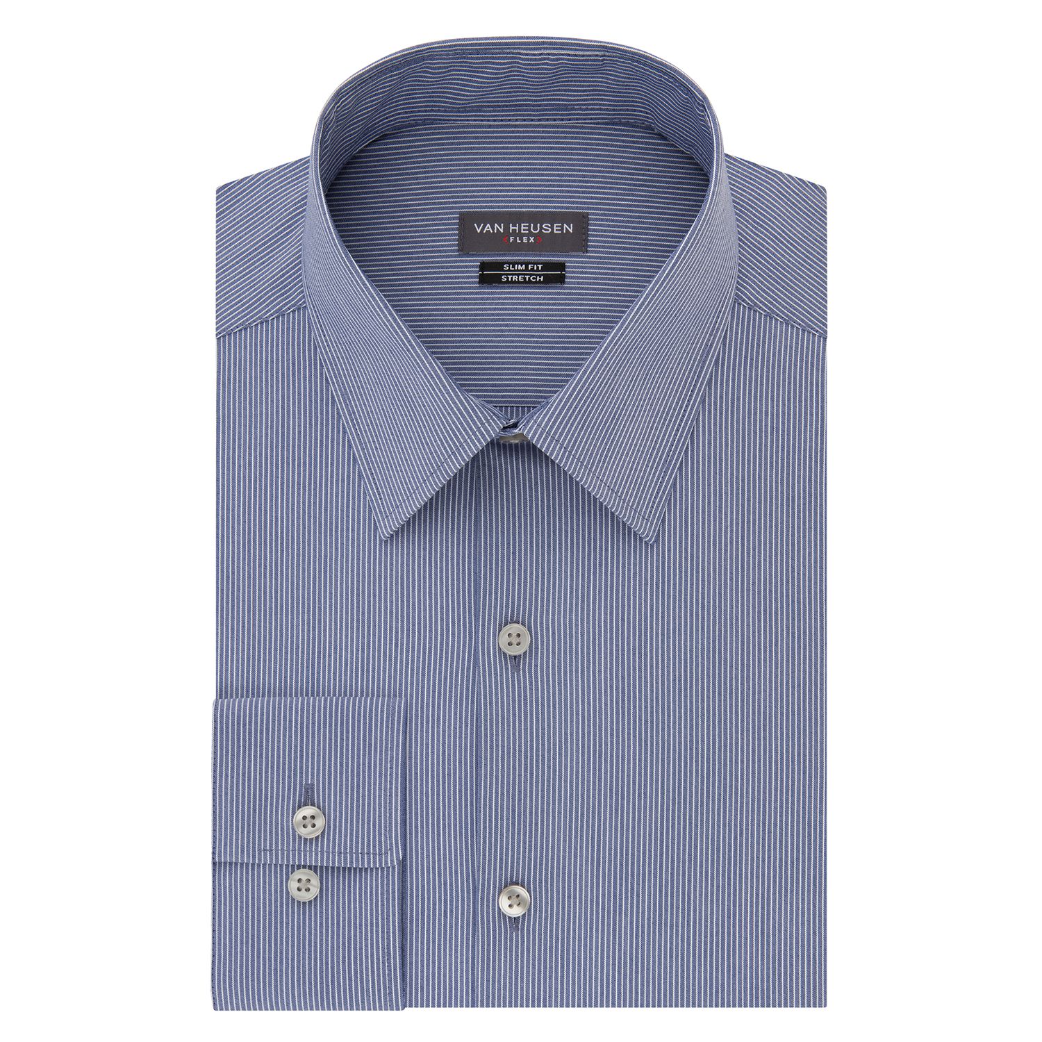 Van Heusen Men's Flex Collar Classic-Fit Plaid Dress Shirt - Stretch Collar Button-Down Shirt For Office & Formal Wear