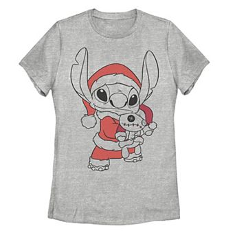 Juniors' Disney's Lilo & Stitch Christmas Stitch Santa Claus Portrait Graphic Tee
