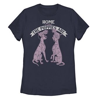 Juniors' Disney's 101 Dalmatians Home Is Where The Puppies Are Graphic Tee