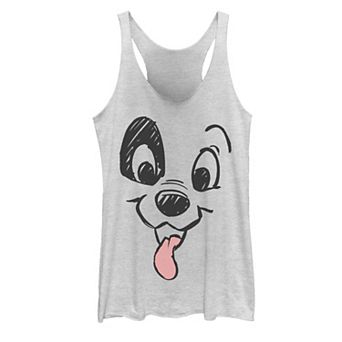 Disney's 101 Dalmatians Patch Puppy Tongue Out Face Juniors' Graphic Tank Top