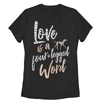Disney's 101 Dalmatians Love Is A Four Legged Word Juniors' Graphic Tee