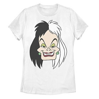 Disney's 101 Dalmatians Cruella De Vil Juniors' Big Face Graphic Tee