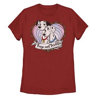 Disney's 101 Dalmatians Pongo & Perdita Juniors' Gradient Heart Graphic Tee