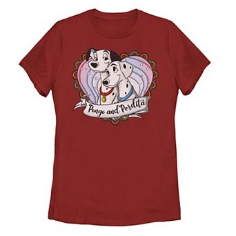 Disney's 101 Dalmatians Pongo & Perdita Juniors' Gradient Heart Graphic Tee