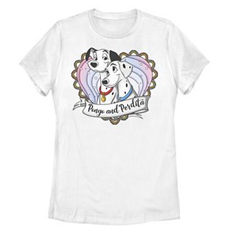 Disney's 101 Dalmatians Pongo & Perdita Juniors' Gradient Heart Graphic Tee