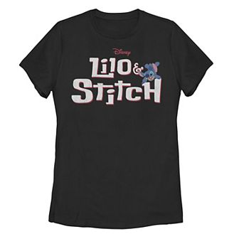 Disney's Lilo & Stitch Classic Logo Stitch Juniors' Graphic Tee
