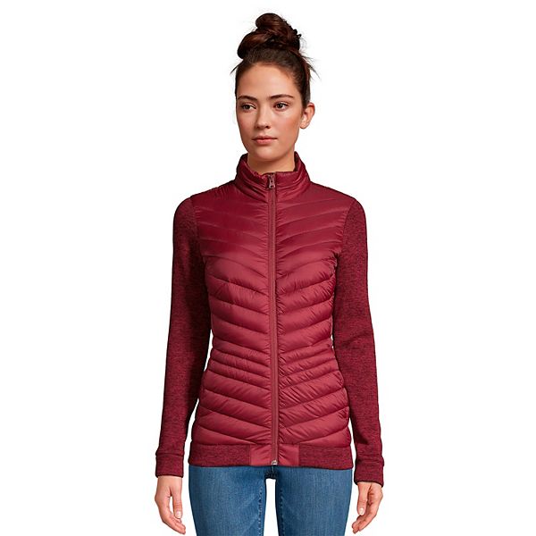 Women's Lands' End Down Ultralight Packable Sweater Fleece Jacket