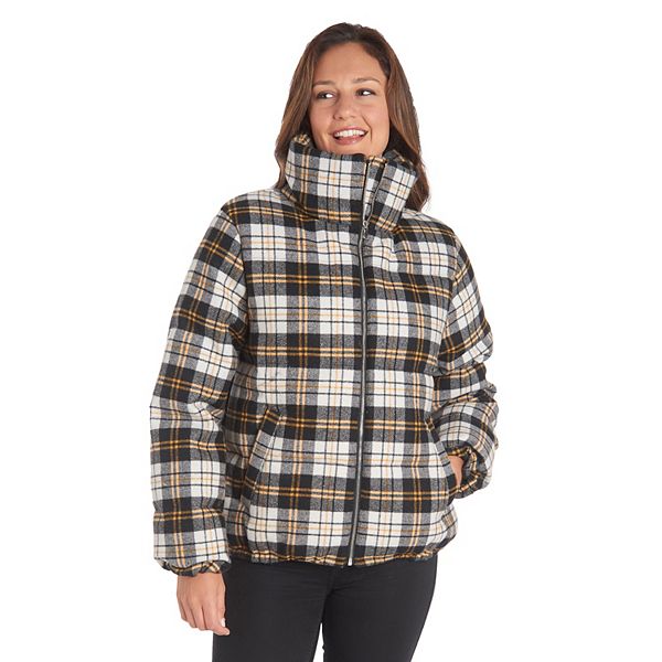 Plaid cheap puffer coat