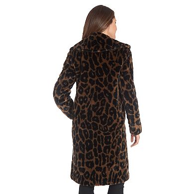 Women's Fleet Street Animal Print Faux-Fur Long Coat