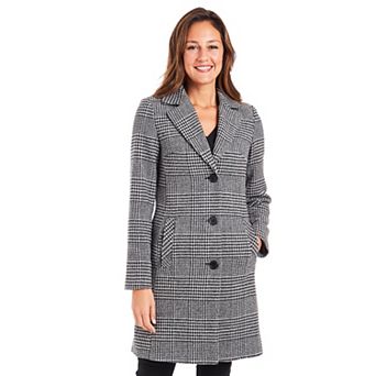 Women's Fleet Street Houndstooth Wool Blend Topper Coat