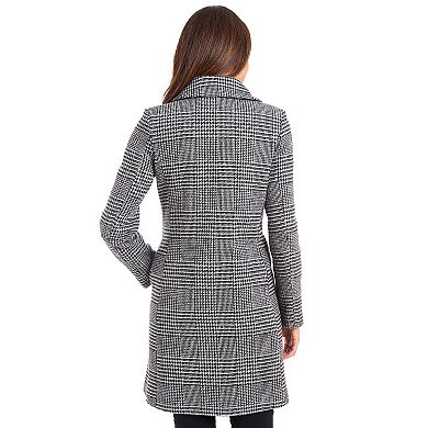 Women's Fleet Street Houndstooth Wool Blend Topper Coat