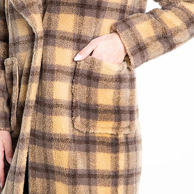 Women's Fleet Street Single Breasted Faux-Fur Plaid Coat