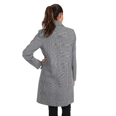 Women's Fleet Street Embroidered Lapel Plaid Coat