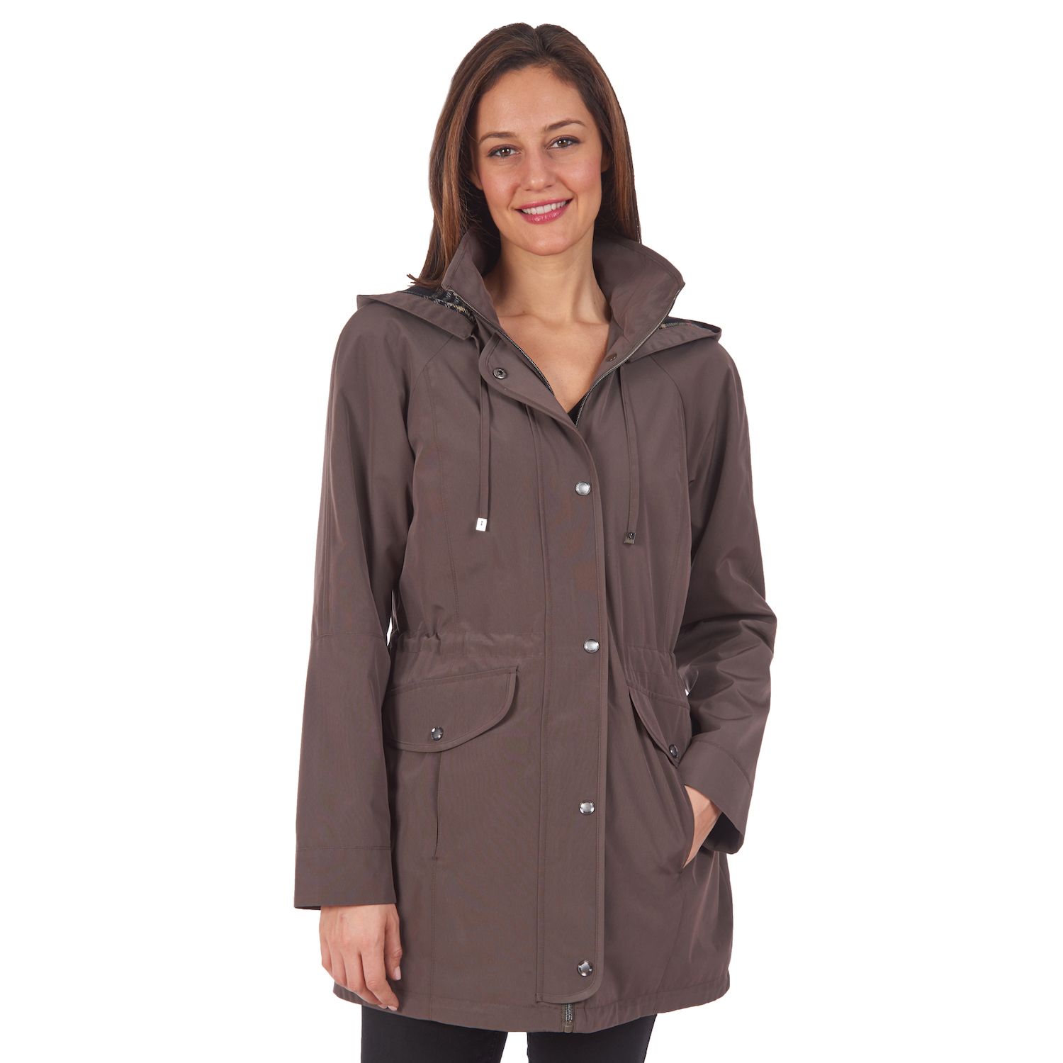 weatherproof women's jacket with detachable hood