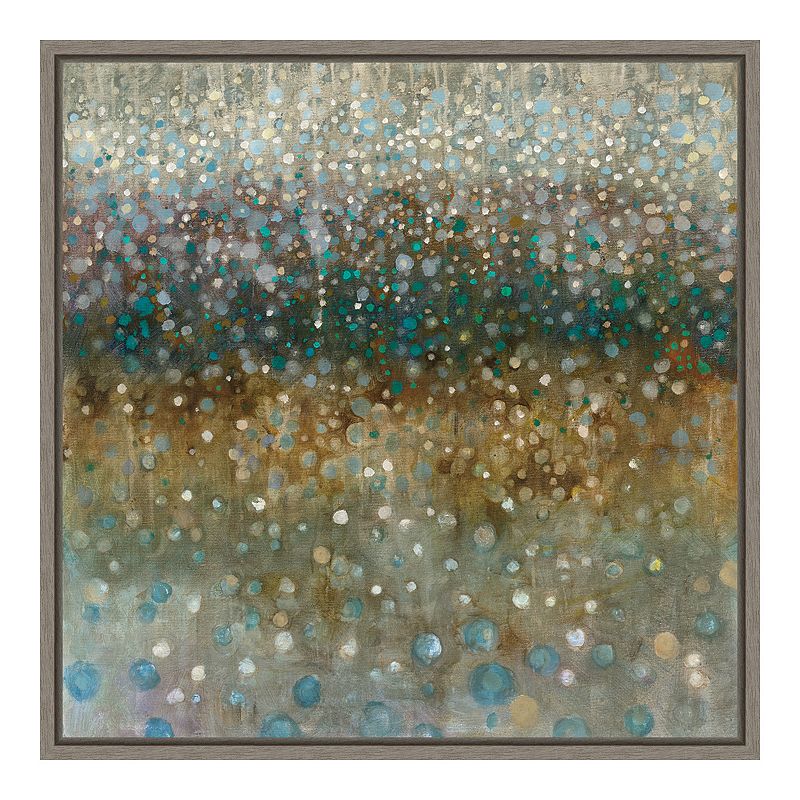 Amanti Art Abstract Rain Framed Canvas Print, Grey, 16X16