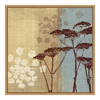 Amanti Art Silhouette In The Breeze I (Queen Anne's Lace Flower) Framed Canvas Print