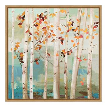 Amanti Art Fall Birch Trees Framed Canvas Print