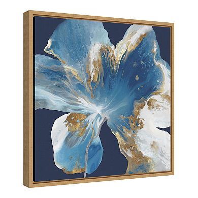 Amanti Art Liquid Enigma I Abstract Blue Flower Framed Canvas Print