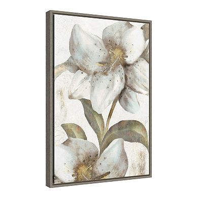 Amanti Art Italian Love White Lilies Framed Canvas Print