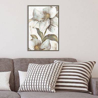 Amanti Art Italian Love White Lilies Framed Canvas Print