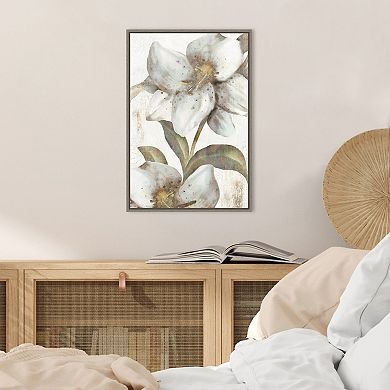 Amanti Art Italian Love White Lilies Framed Canvas Print