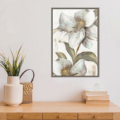Amanti Art Italian Love White Lilies Framed Canvas Print