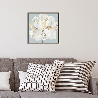Amanti Art Garden Queen II White Peony Flower Framed Canvas Print