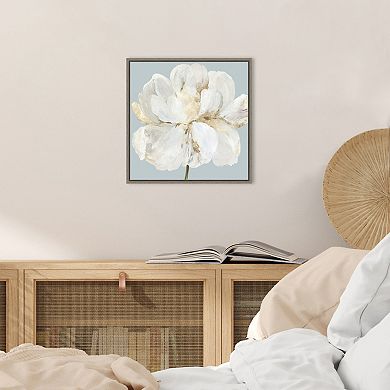 Amanti Art Garden Queen II White Peony Flower Framed Canvas Print