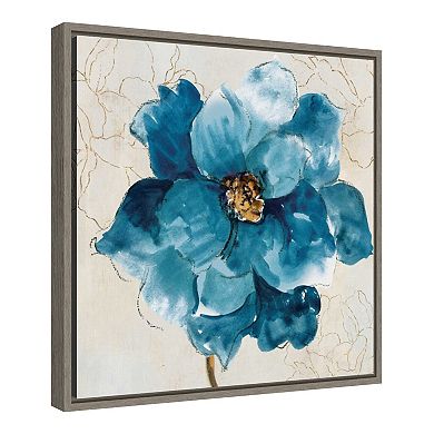 Amanti Art Ophelia I (Blue Flower) Framed Canvas Print