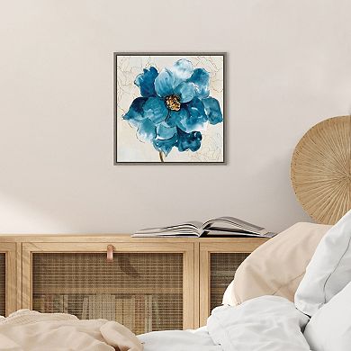 Amanti Art Ophelia I (Blue Flower) Framed Canvas Print