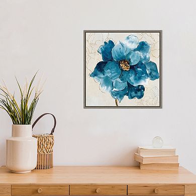 Amanti Art Ophelia I (Blue Flower) Framed Canvas Print