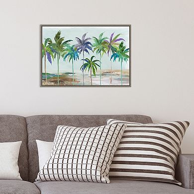 Amanti Art Tropical Dream (Palms) Framed Canvas Print