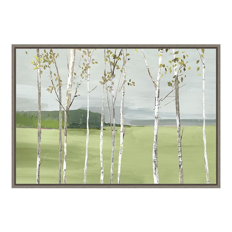 Amanti Art Birch Valley (Trees) Framed Canvas Print, Grey, 23X16