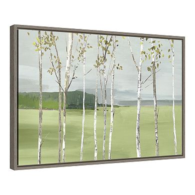 Amanti Art Birch Valley (Trees) Framed Canvas Print