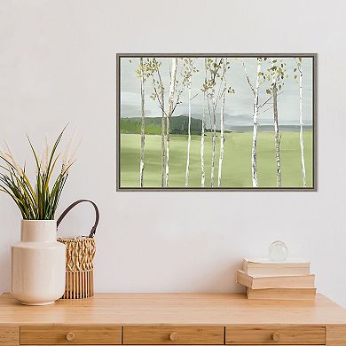 Amanti Art Birch Valley (Trees) Framed Canvas Print