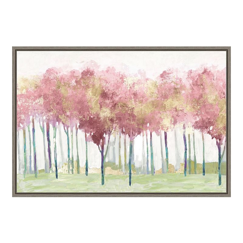 Amanti Art Blush Visions (Trees) Framed Canvas Print, Grey, 23X16