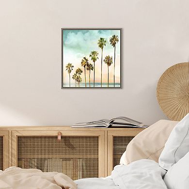 Amanti Art Beach Palms I Framed Canvas Print