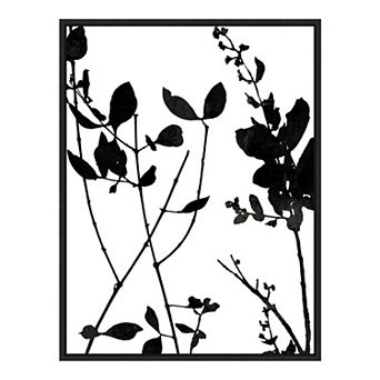 Amanti Art Nature Silhouette I (Leaves) Framed Canvas Print