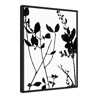 Amanti Art Nature Silhouette I (Leaves) Framed Canvas Print