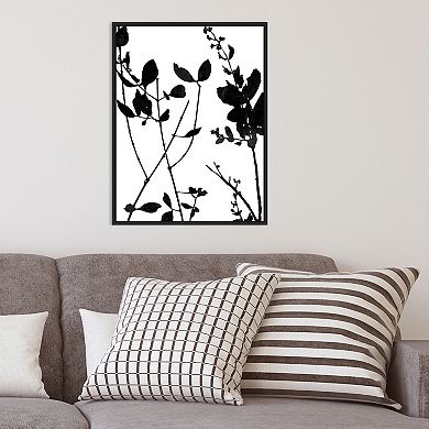 Amanti Art Nature Silhouette I (Leaves) Framed Canvas Print