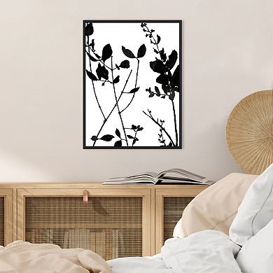Amanti Art Nature Silhouette I (Leaves) Framed Canvas Print