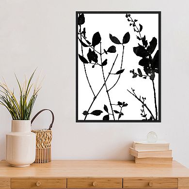 Amanti Art Nature Silhouette I (Leaves) Framed Canvas Print