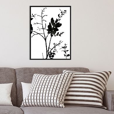 Amanti Art Nature Silhouette II (Leaves) Framed Canvas Print