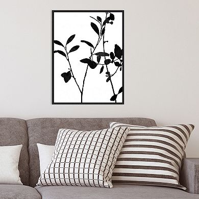 Amanti Art Nature Silhouette III (Leaves) Framed Canvas Print